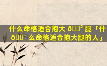 什么命格适合抱大 🌲 腿「什 🌴 么命格适合抱大腿的人」